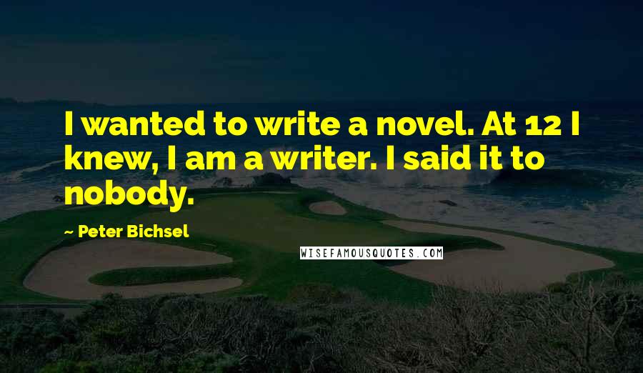 Peter Bichsel Quotes: I wanted to write a novel. At 12 I knew, I am a writer. I said it to nobody.