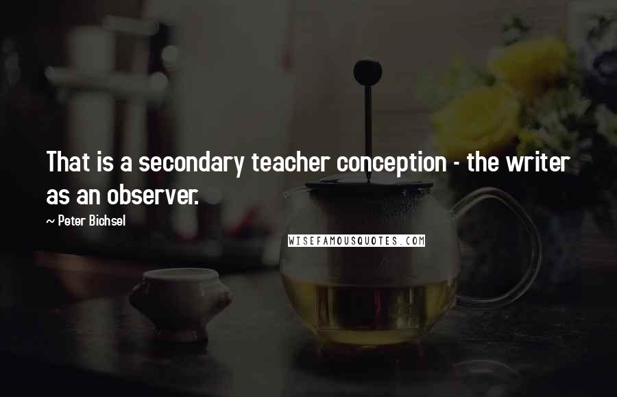 Peter Bichsel Quotes: That is a secondary teacher conception - the writer as an observer.