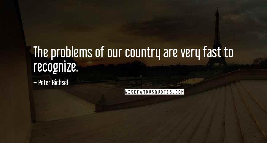 Peter Bichsel Quotes: The problems of our country are very fast to recognize.