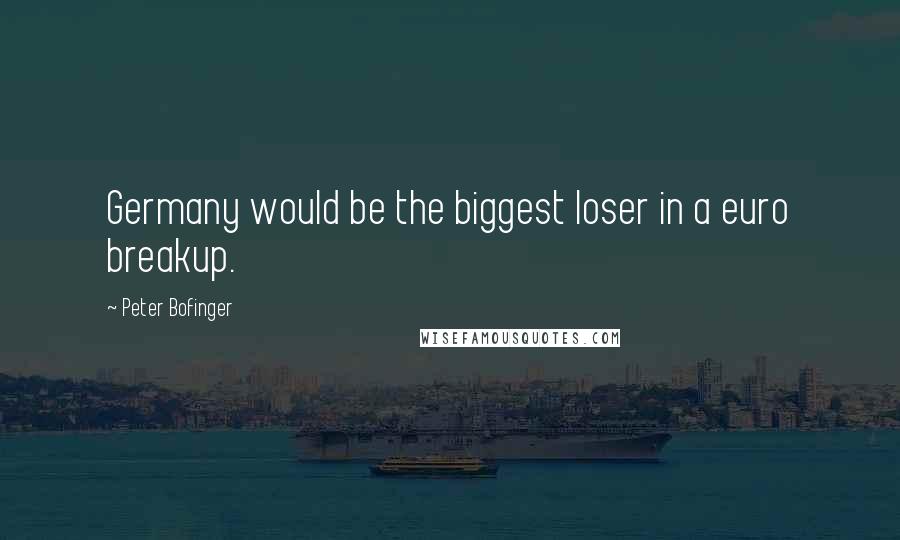 Peter Bofinger Quotes: Germany would be the biggest loser in a euro breakup.