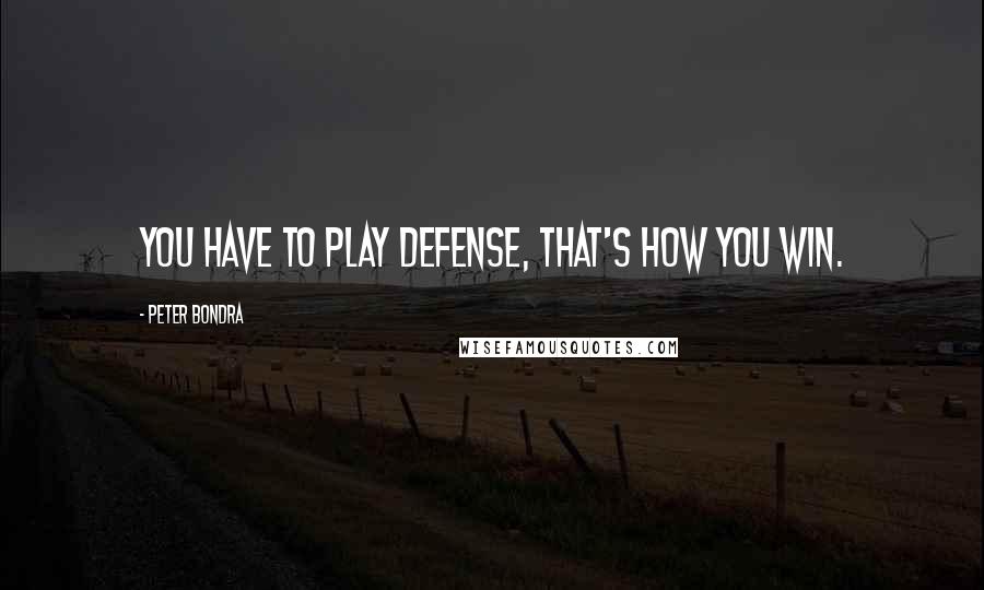 Peter Bondra Quotes: You have to play defense, that's how you win.