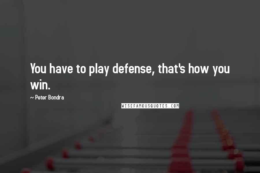 Peter Bondra Quotes: You have to play defense, that's how you win.