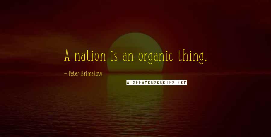 Peter Brimelow Quotes: A nation is an organic thing.