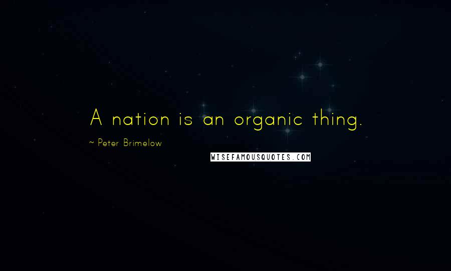 Peter Brimelow Quotes: A nation is an organic thing.