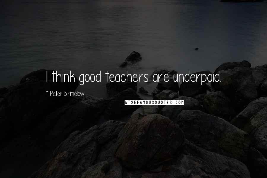 Peter Brimelow Quotes: I think good teachers are underpaid.