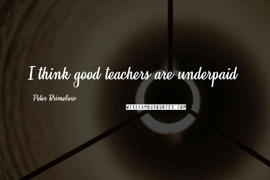 Peter Brimelow Quotes: I think good teachers are underpaid.