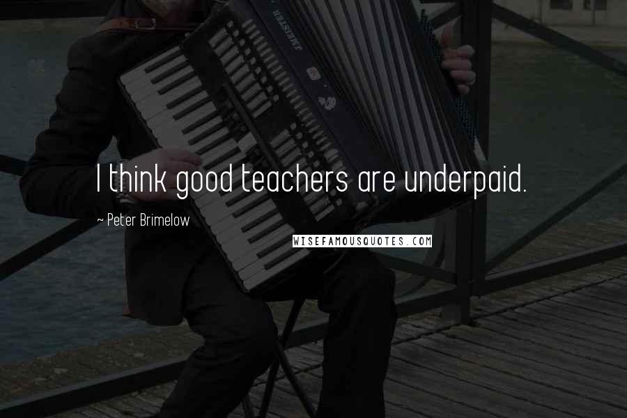 Peter Brimelow Quotes: I think good teachers are underpaid.