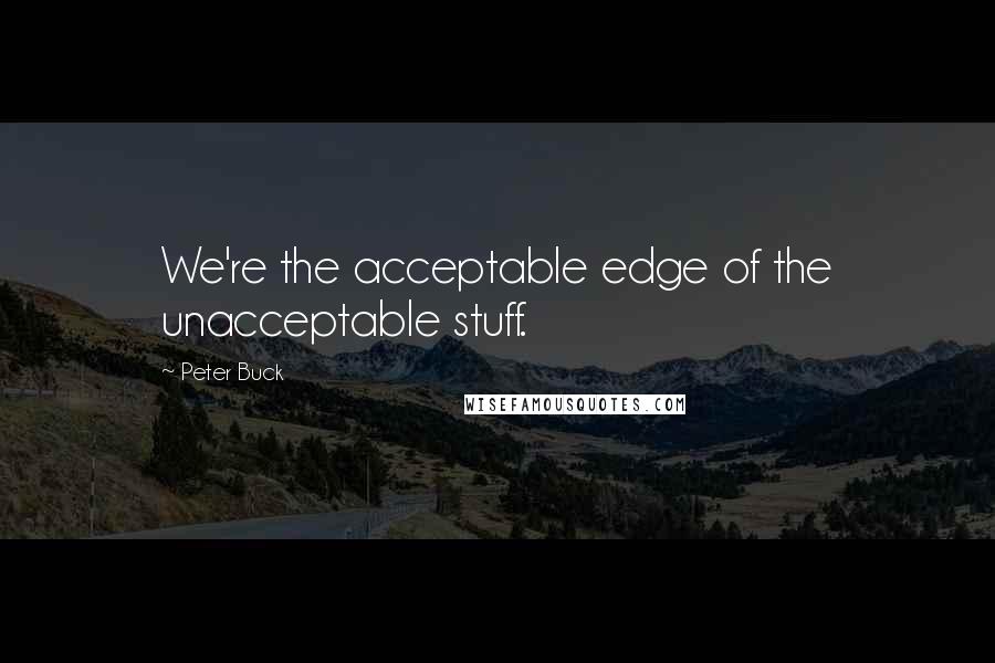 Peter Buck Quotes: We're the acceptable edge of the unacceptable stuff.