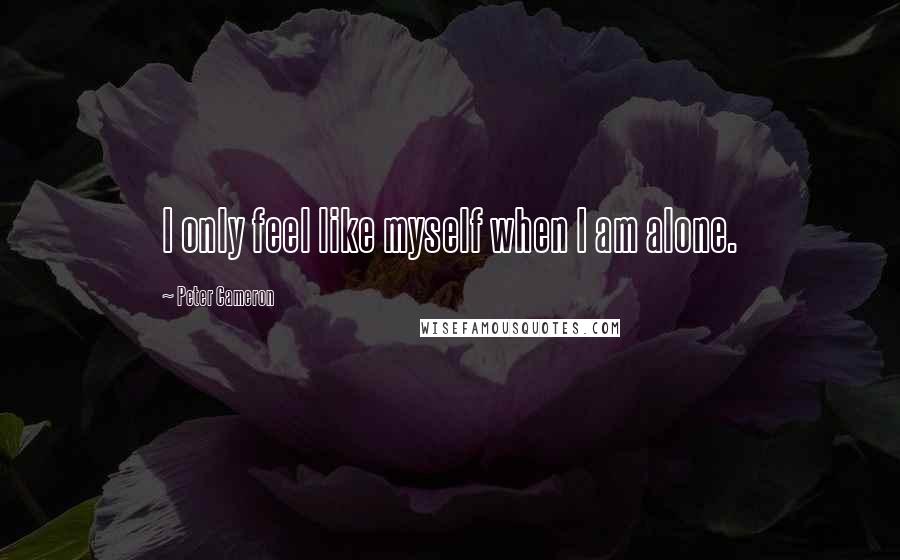 Peter Cameron Quotes: I only feel like myself when I am alone.