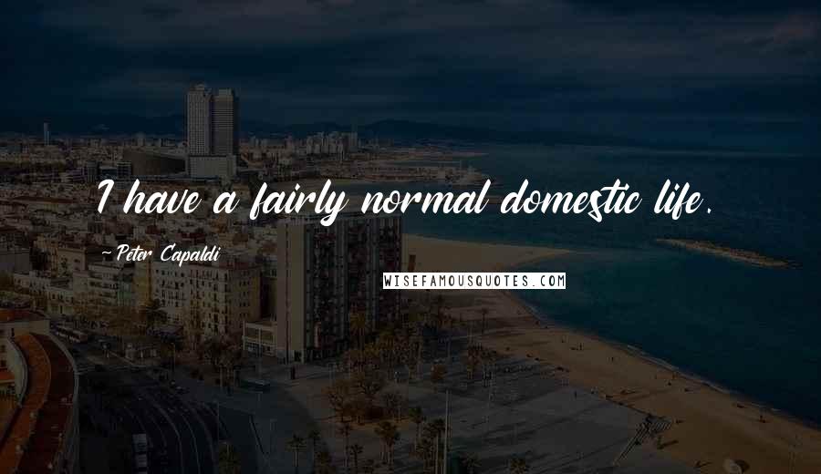Peter Capaldi Quotes: I have a fairly normal domestic life.