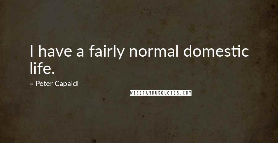 Peter Capaldi Quotes: I have a fairly normal domestic life.