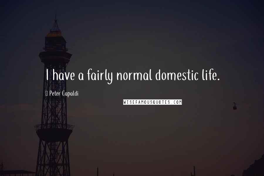 Peter Capaldi Quotes: I have a fairly normal domestic life.
