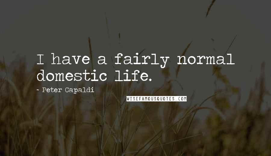 Peter Capaldi Quotes: I have a fairly normal domestic life.