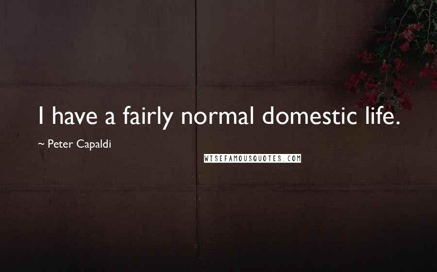 Peter Capaldi Quotes: I have a fairly normal domestic life.