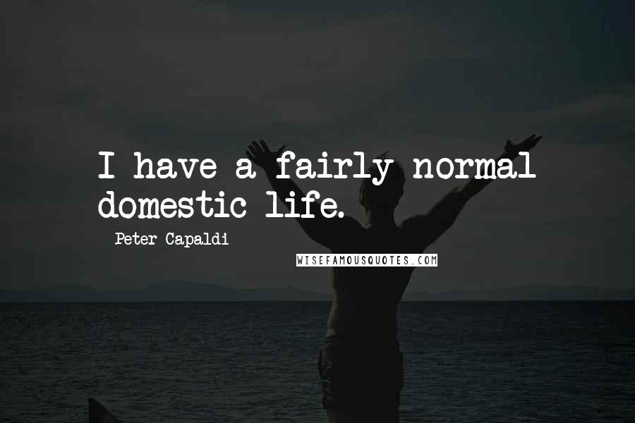 Peter Capaldi Quotes: I have a fairly normal domestic life.