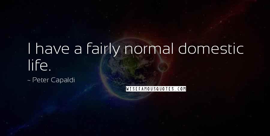 Peter Capaldi Quotes: I have a fairly normal domestic life.