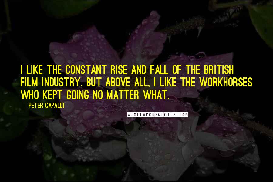 Peter Capaldi Quotes: I like the constant rise and fall of the British film industry. But above all, I like the workhorses who kept going no matter what.