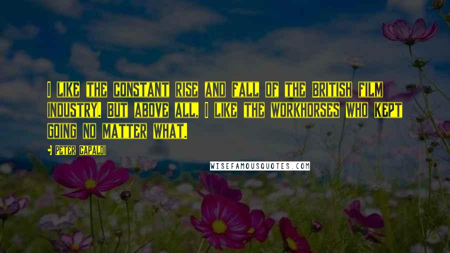 Peter Capaldi Quotes: I like the constant rise and fall of the British film industry. But above all, I like the workhorses who kept going no matter what.