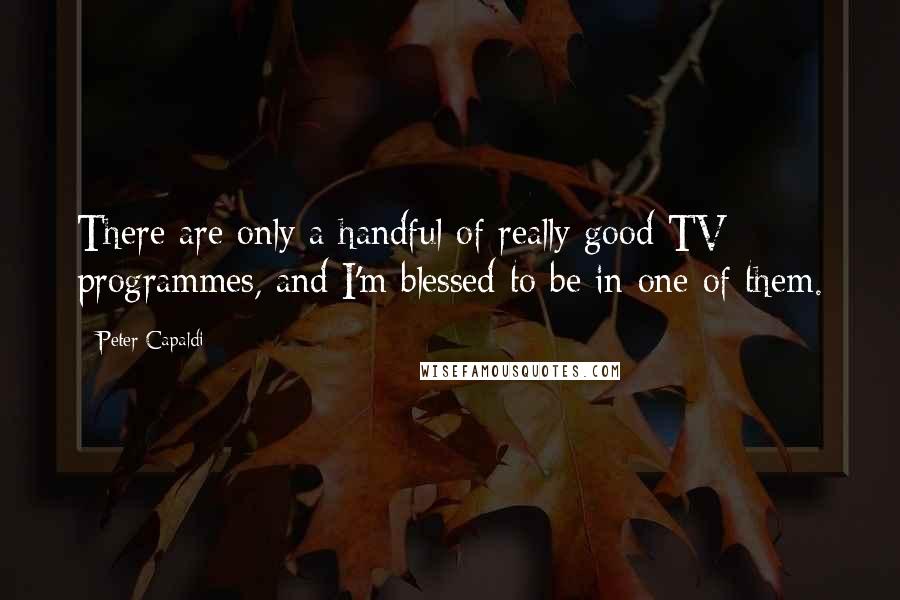 Peter Capaldi Quotes: There are only a handful of really good TV programmes, and I'm blessed to be in one of them.