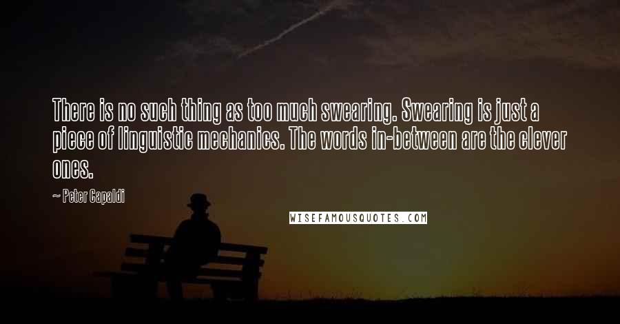 Peter Capaldi Quotes: There is no such thing as too much swearing. Swearing is just a piece of linguistic mechanics. The words in-between are the clever ones.