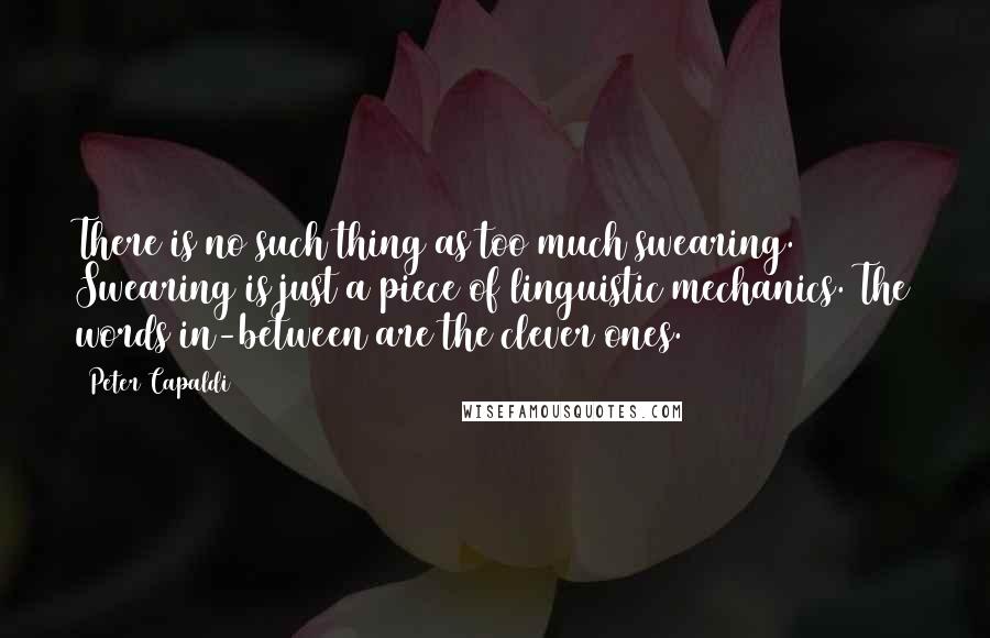 Peter Capaldi Quotes: There is no such thing as too much swearing. Swearing is just a piece of linguistic mechanics. The words in-between are the clever ones.