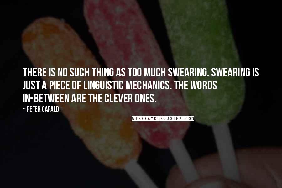 Peter Capaldi Quotes: There is no such thing as too much swearing. Swearing is just a piece of linguistic mechanics. The words in-between are the clever ones.