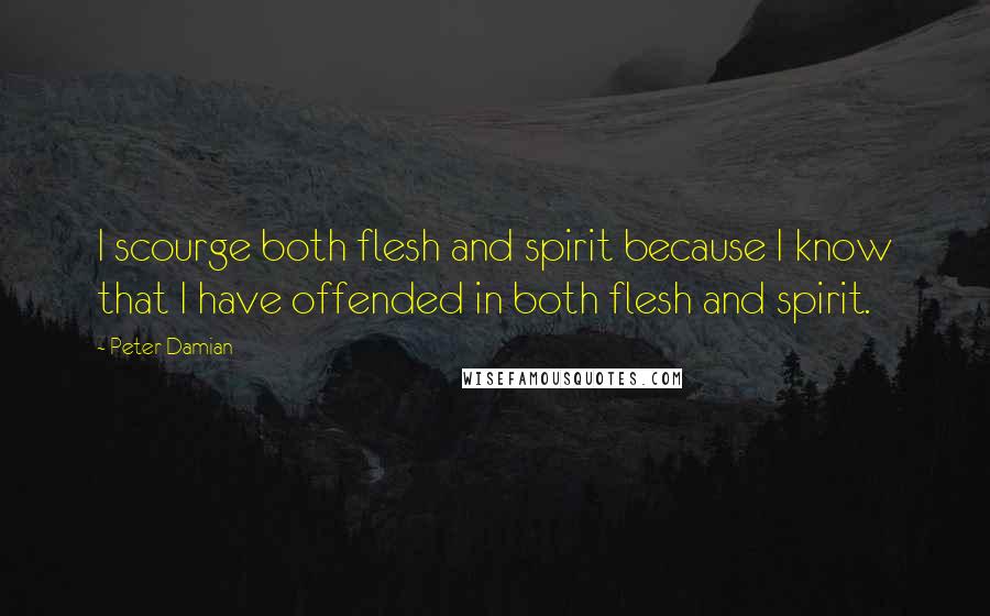 Peter Damian Quotes: I scourge both flesh and spirit because I know that I have offended in both flesh and spirit.