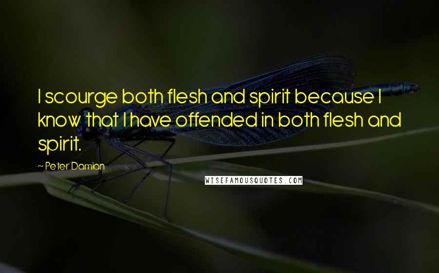 Peter Damian Quotes: I scourge both flesh and spirit because I know that I have offended in both flesh and spirit.