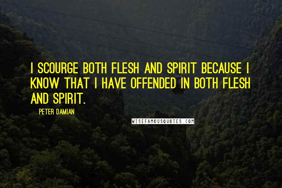 Peter Damian Quotes: I scourge both flesh and spirit because I know that I have offended in both flesh and spirit.