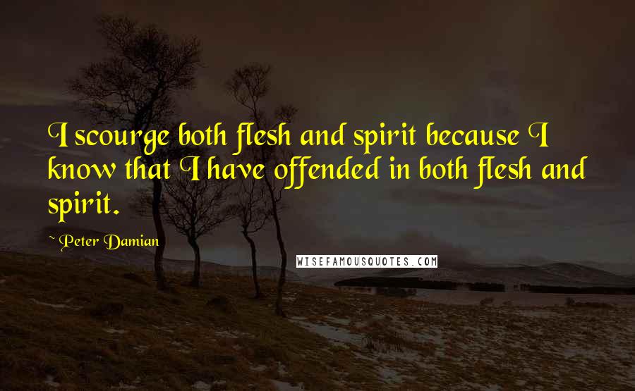 Peter Damian Quotes: I scourge both flesh and spirit because I know that I have offended in both flesh and spirit.