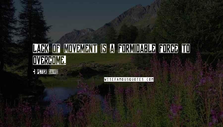 Peter David Quotes: Lack of movement is a formidable force to overcome.