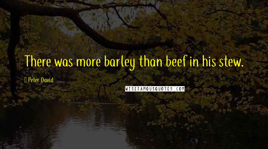 Peter David Quotes: There was more barley than beef in his stew.