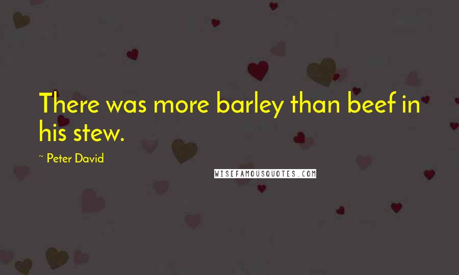 Peter David Quotes: There was more barley than beef in his stew.