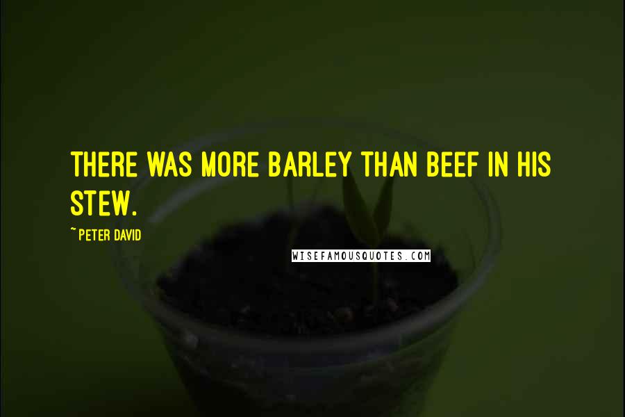 Peter David Quotes: There was more barley than beef in his stew.