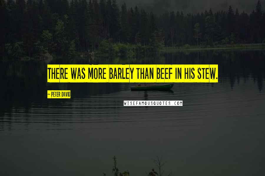 Peter David Quotes: There was more barley than beef in his stew.