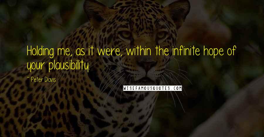 Peter Davis Quotes: Holding me, as it were, within the infinite hope of your plausibility.