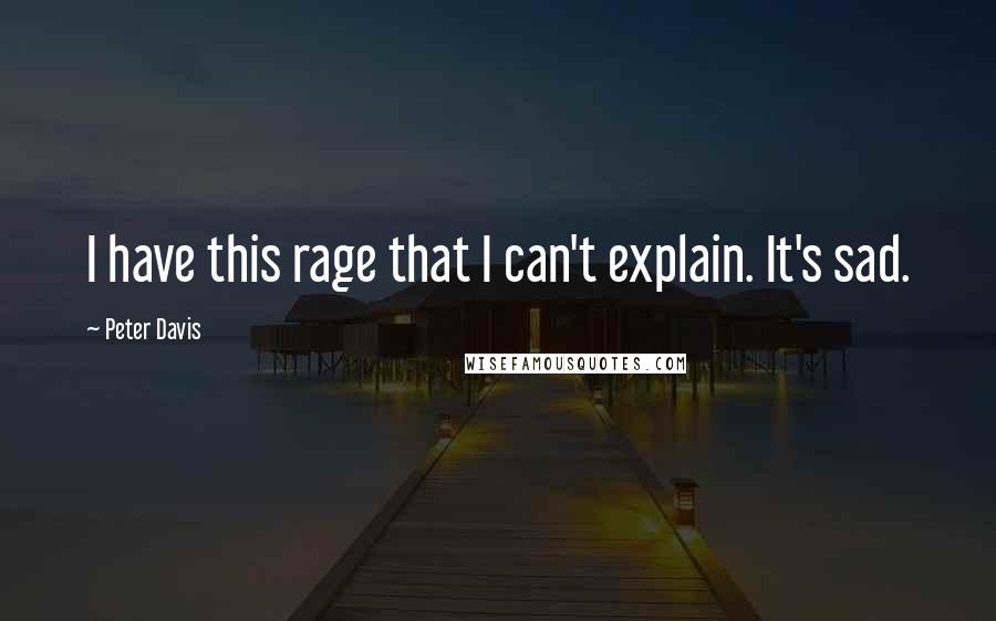 Peter Davis Quotes: I have this rage that I can't explain. It's sad.