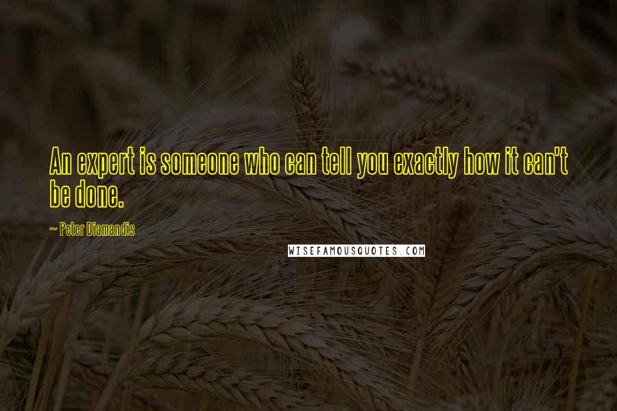 Peter Diamandis Quotes: An expert is someone who can tell you exactly how it can't be done.