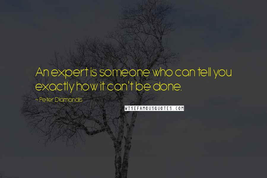 Peter Diamandis Quotes: An expert is someone who can tell you exactly how it can't be done.