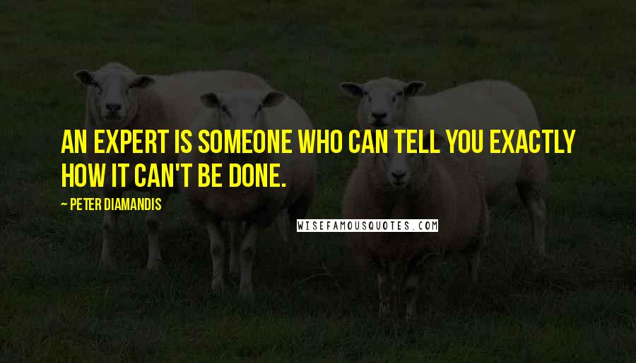 Peter Diamandis Quotes: An expert is someone who can tell you exactly how it can't be done.