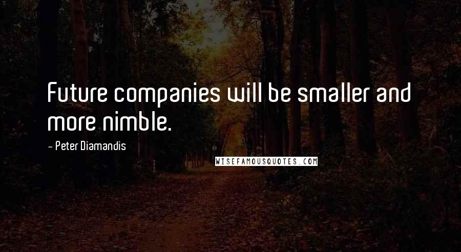 Peter Diamandis Quotes: Future companies will be smaller and more nimble.