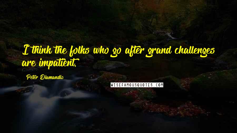 Peter Diamandis Quotes: I think the folks who go after grand challenges are impatient.