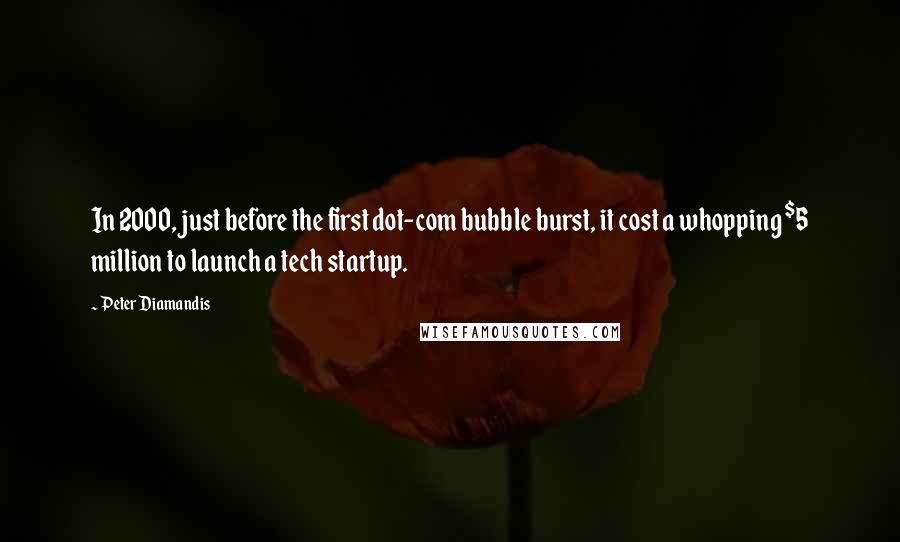 Peter Diamandis Quotes: In 2000, just before the first dot-com bubble burst, it cost a whopping $5 million to launch a tech startup.