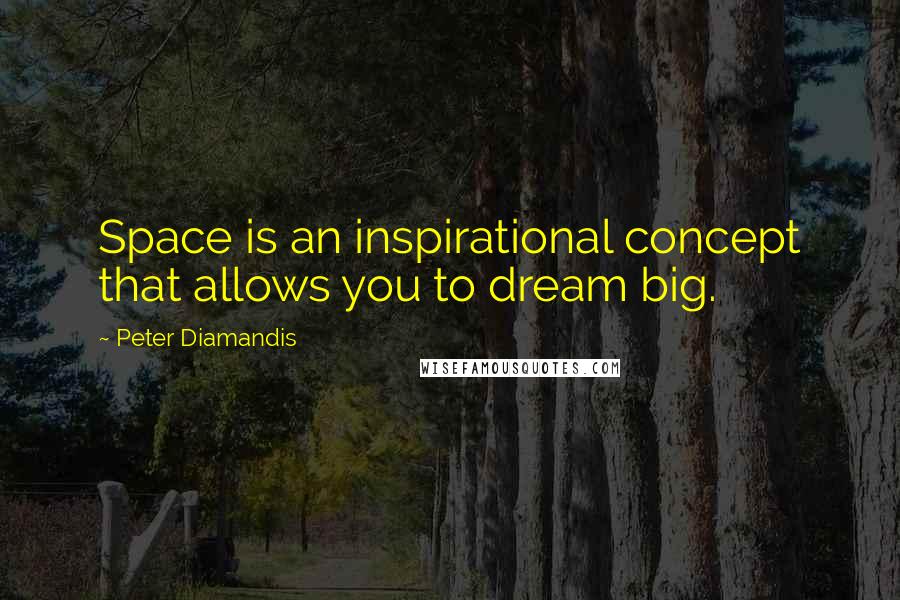 Peter Diamandis Quotes: Space is an inspirational concept that allows you to dream big.