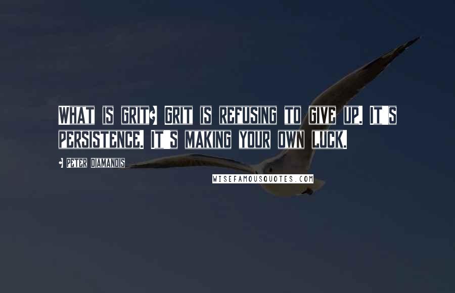 Peter Diamandis Quotes: What is grit? Grit is refusing to give up. It's persistence. It's making your own luck.