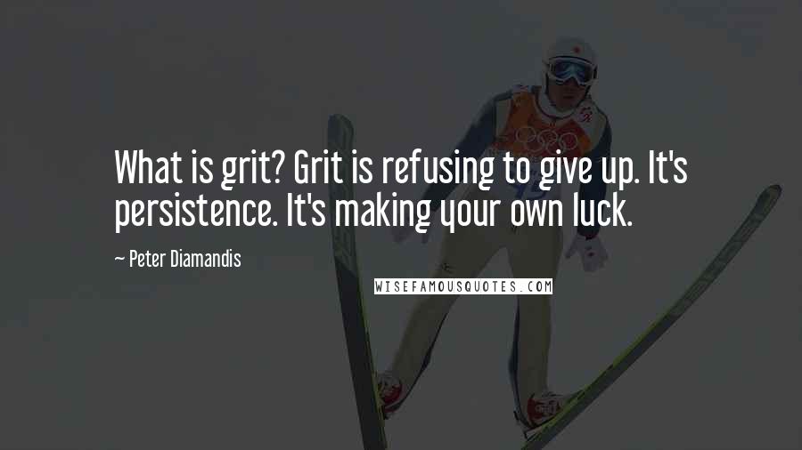 Peter Diamandis Quotes: What is grit? Grit is refusing to give up. It's persistence. It's making your own luck.