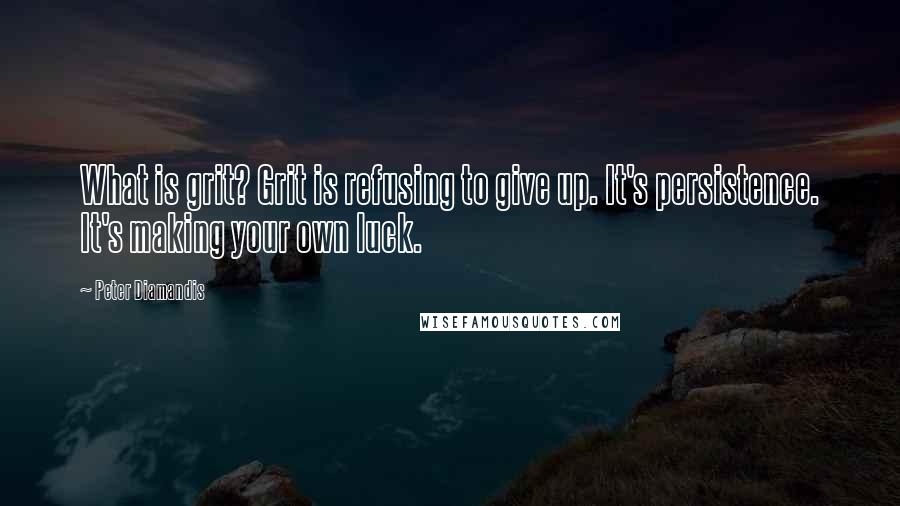 Peter Diamandis Quotes: What is grit? Grit is refusing to give up. It's persistence. It's making your own luck.