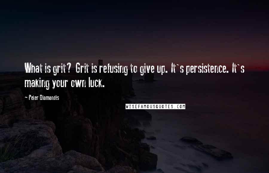 Peter Diamandis Quotes: What is grit? Grit is refusing to give up. It's persistence. It's making your own luck.