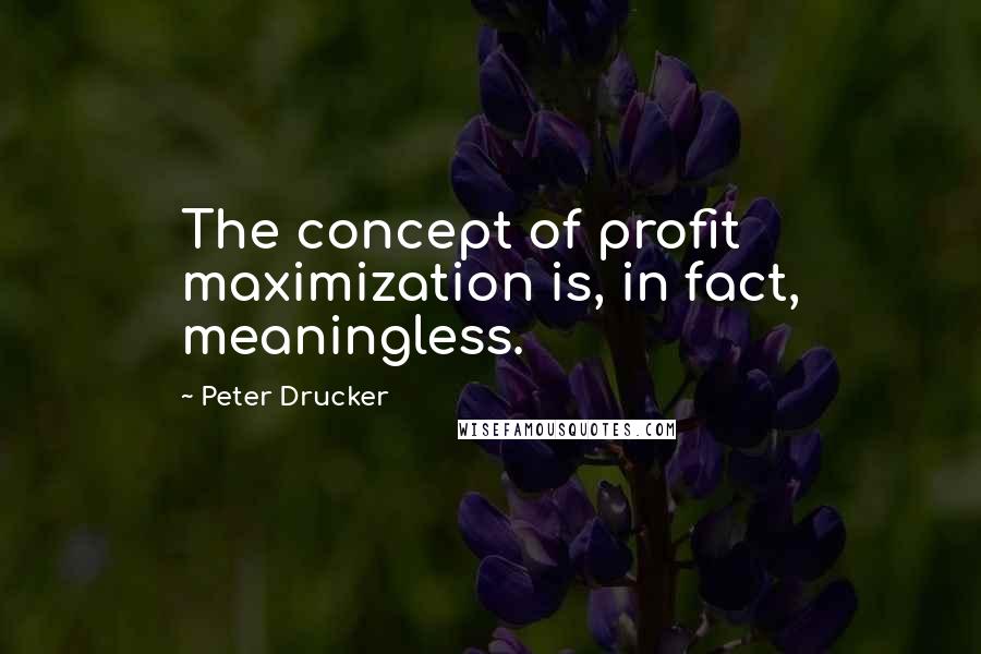 Peter Drucker Quotes: The concept of profit maximization is, in fact, meaningless.