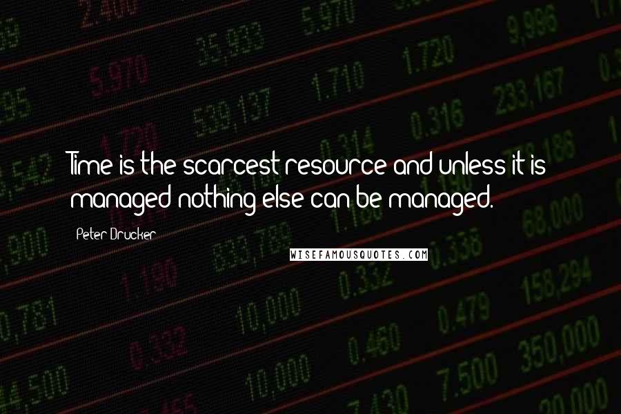 Peter Drucker Quotes: Time is the scarcest resource and unless it is managed nothing else can be managed.